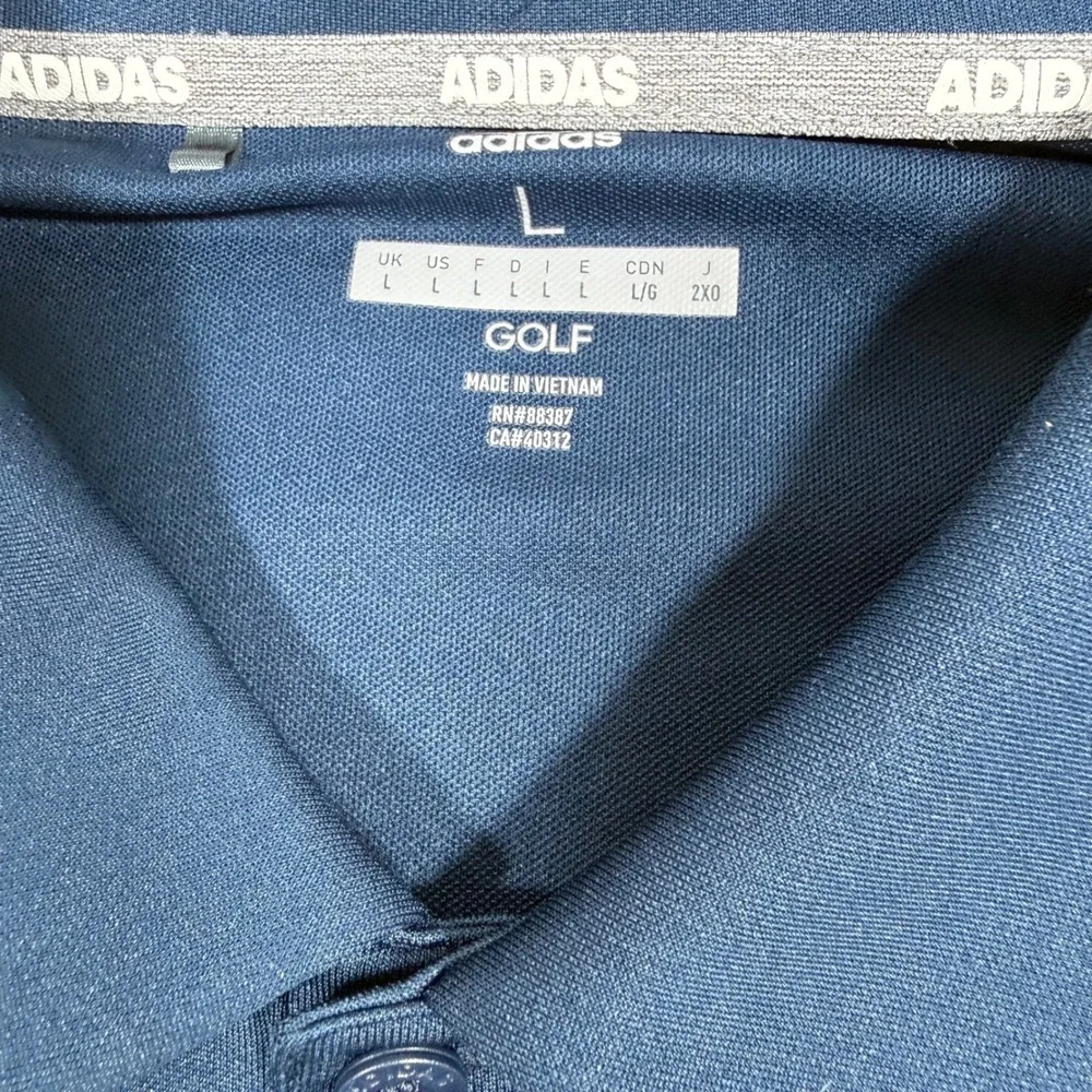 Adidas Golf Mens Large Colorblock Polo Shirt Navy‎ Blue Mint Green Grey D73122